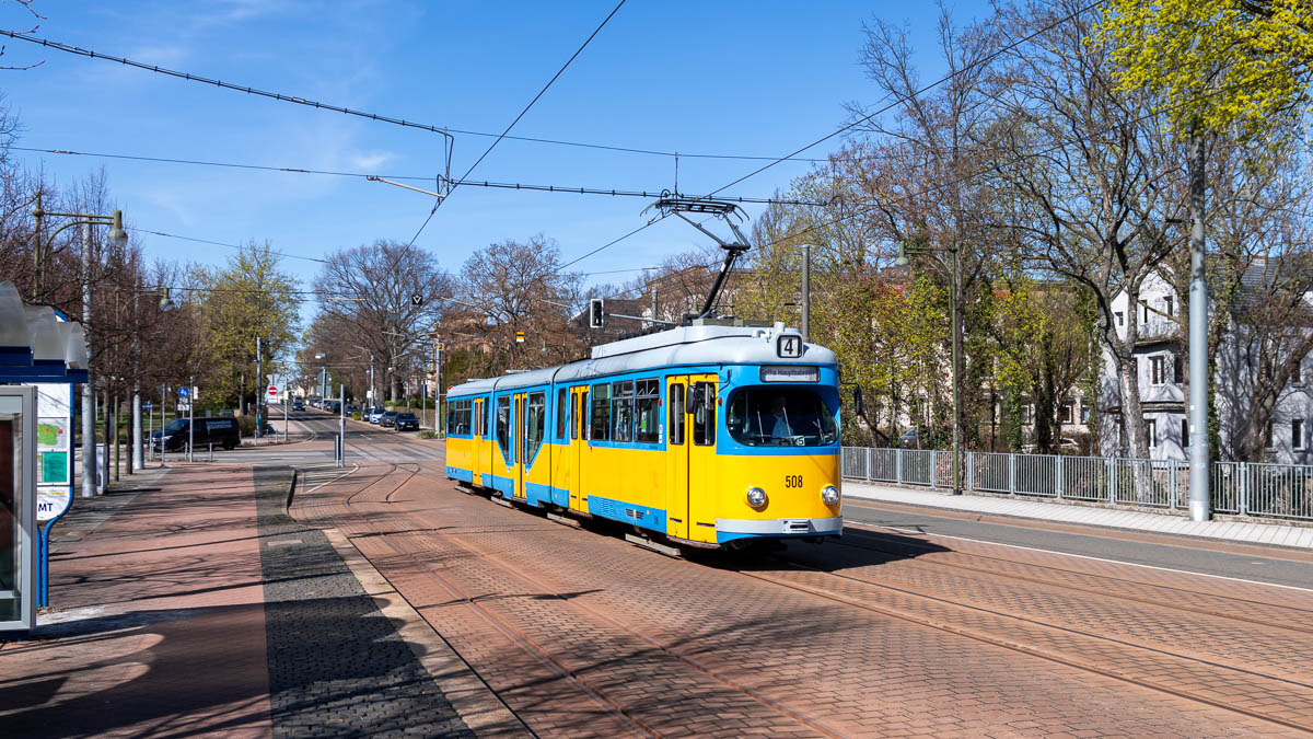 TWSB 508 (Typ GT8NF) Hauptbahnhof, Gotha