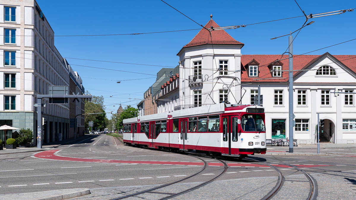 Straßenbahn Freiburg i.Br.: VAG 231 in Freiburg i.Br., Europaplatz