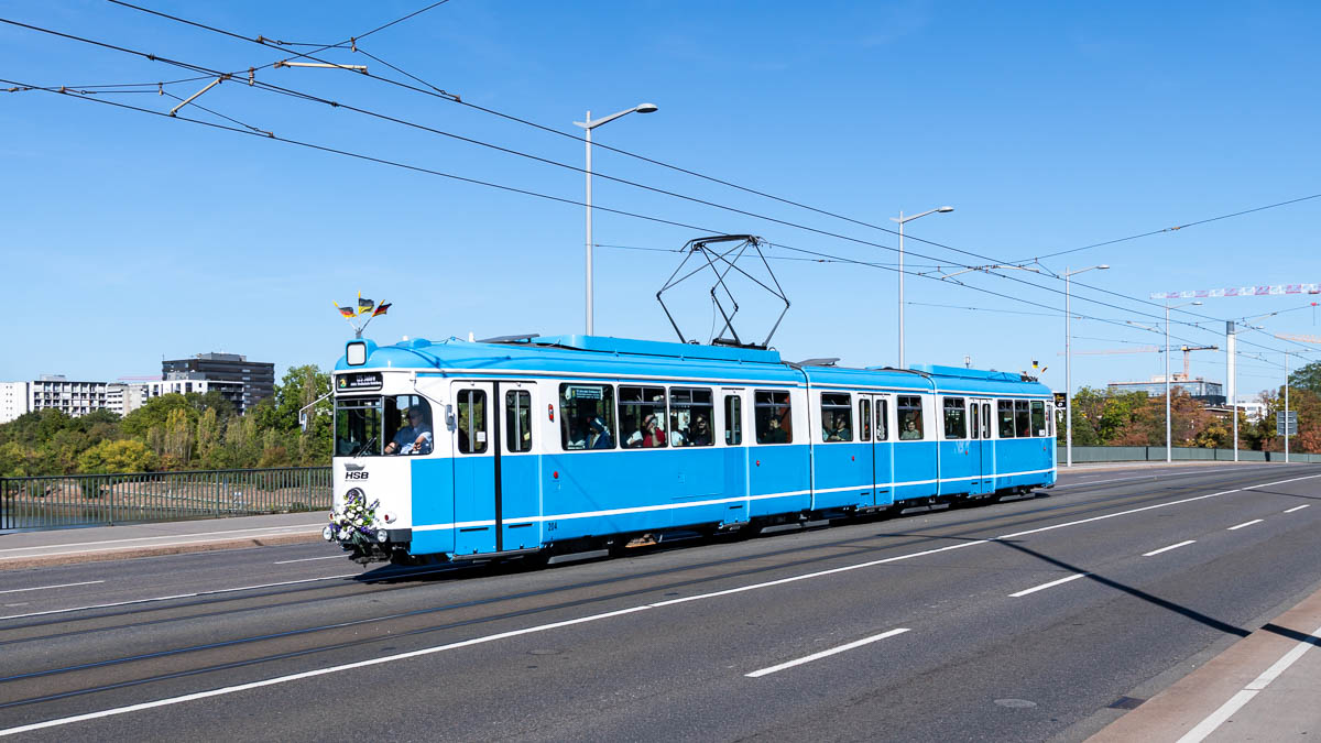 Straßenbahn Rhein-Neckar: HSB 204 in Heidelberg, Ernst-Walz-Brücke